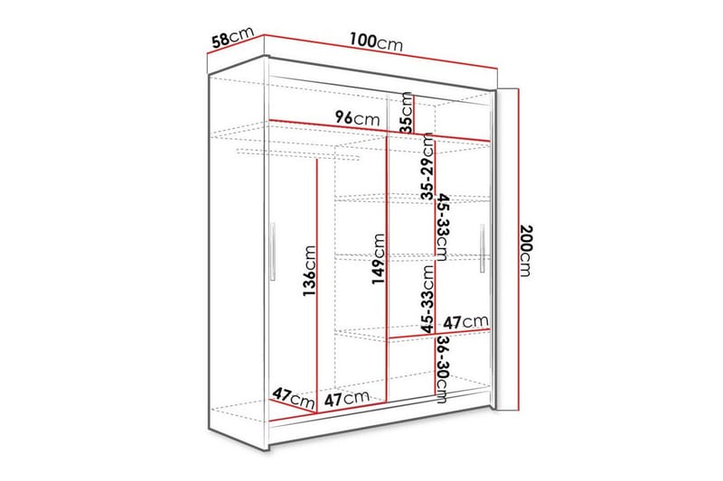 Glenmore Garderob m. Spegel Black - Products - Förvaring - Garderober & garderobssystem