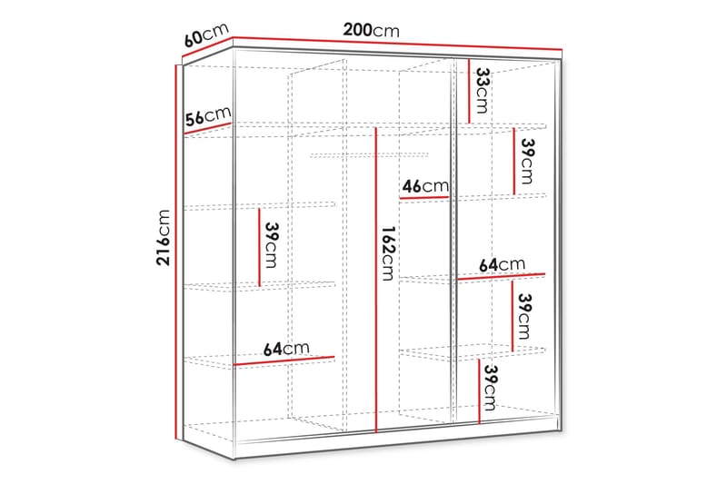 Gudelia Garderob 200x216 cm - Blå - Products - Förvaring - Garderober & garderobssystem