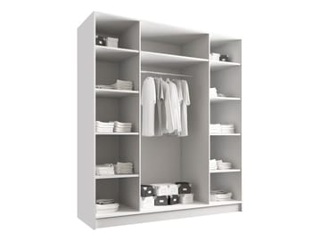 Herrljunga Garderob med Spegel 200x215 cm - Brun/Guld/Spegel - Products - Förvaring - Garderober & garderobssystem