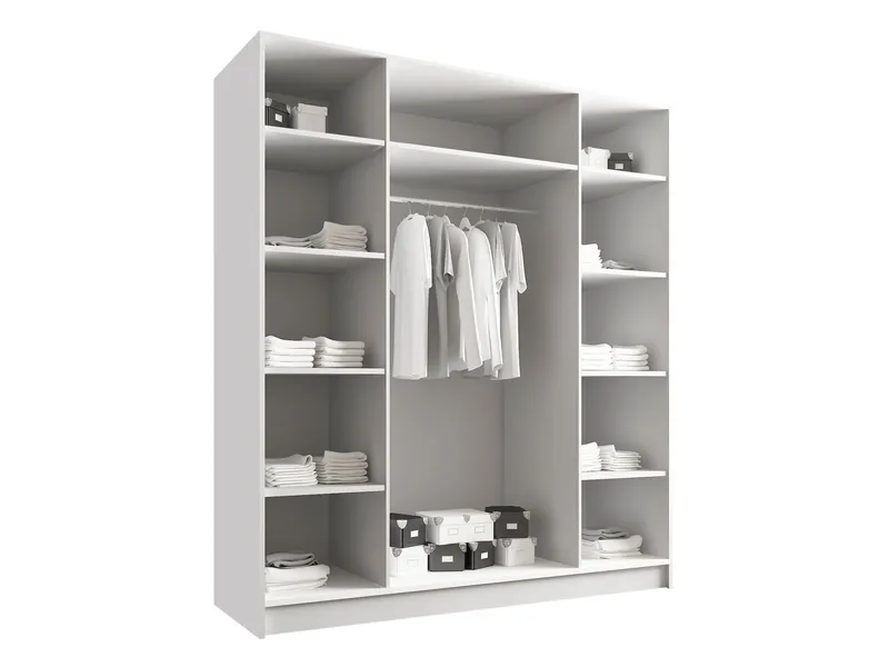 Herrljunga Garderob med Spegel 200x215 cm - Svart/Spegel - Products - Förvaring - Garderober & garderobssystem