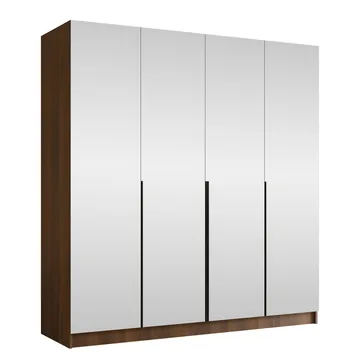 Herrljunga Garderob med Spegel 200x215 cm - Svart/Spegel - Products - Förvaring - Garderober & garderobssystem