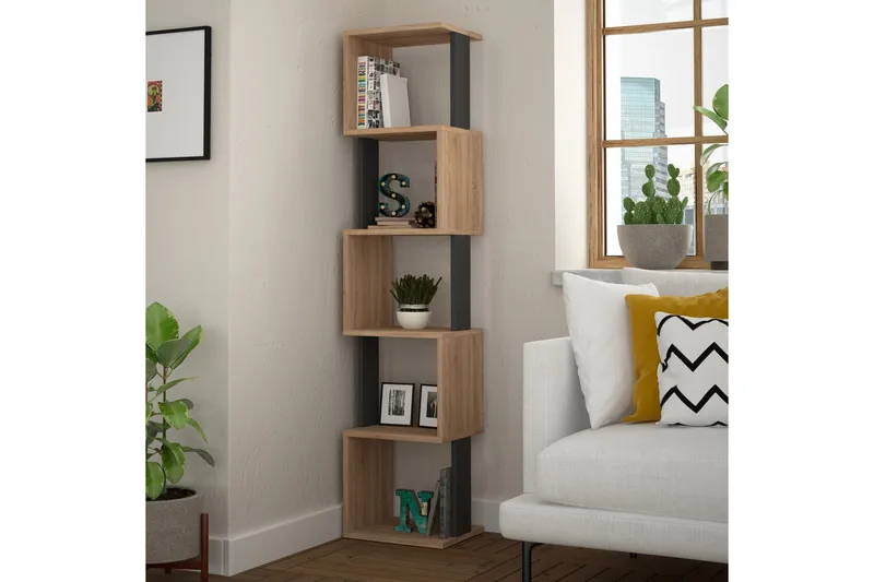 Chiranda Förvaringshylla - Mörkgrå/Trä - Products - Förvaring - Hylla - Bokhylla