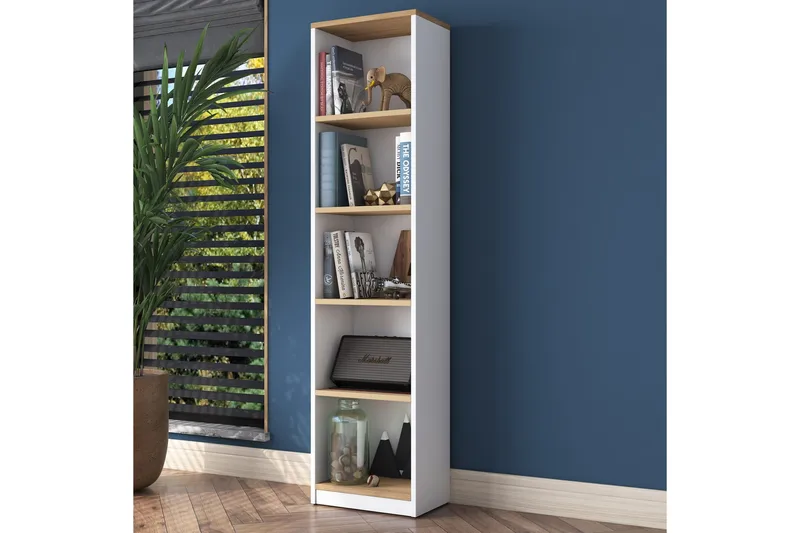 Dystany Bokhylla 40 cm - Vit/Valnöt - Products - Förvaring - Hylla - Bokhylla
