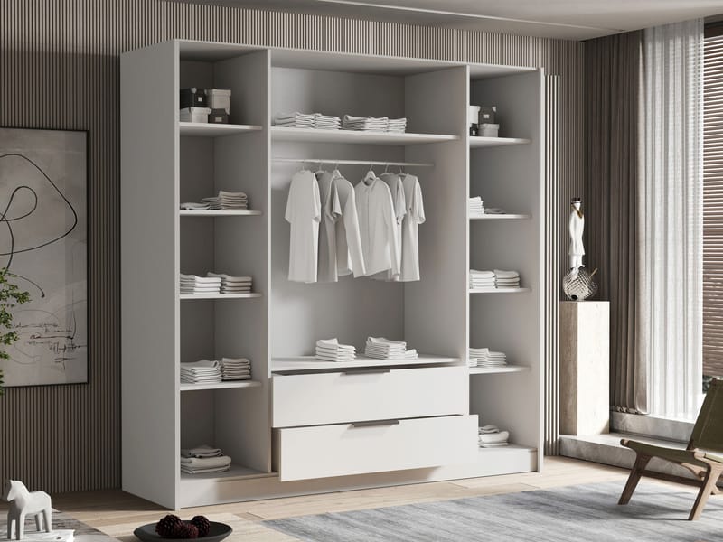 Kelros Garderob med Spegel 200x216 cm - Brun - Products - Förvaring - Garderober & garderobssystem