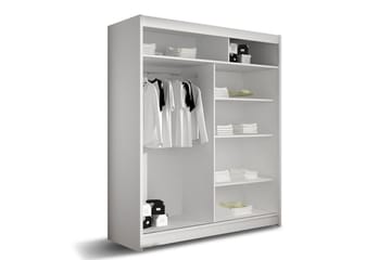Leila Garderob 150 cm Skjutdörrar Delad Spegel - Beige/Trä/Natur - Products - Förvaring - Garderober & garderobssystem