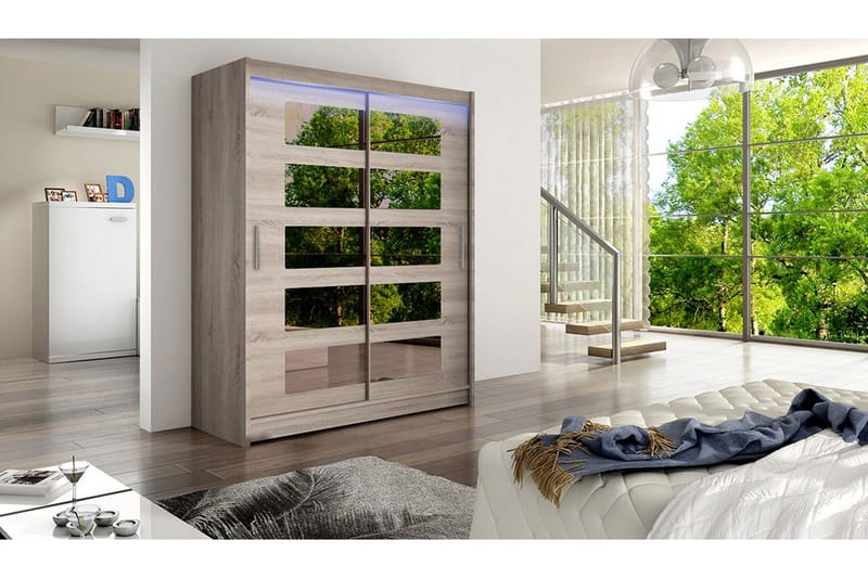 Leila Garderob med Spegel 150x200 cm - Beige - Products - Förvaring - Garderober & garderobssystem