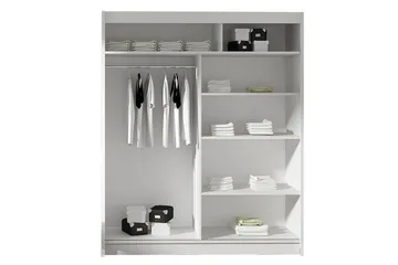 Leila Garderob Skjutdörrar Rund Spegel - Ek/Spegel - Products - Förvaring - Garderober & garderobssystem