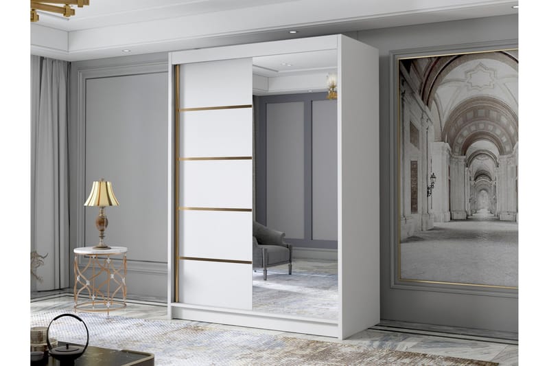 Lungos Garderob med Spegel 120x200 cm - Vit - Products - Förvaring - Garderober & garderobssystem