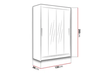 Miami Garderob 120x58x200 cm - Beige/Grå - Products - Förvaring - Garderober & garderobssystem