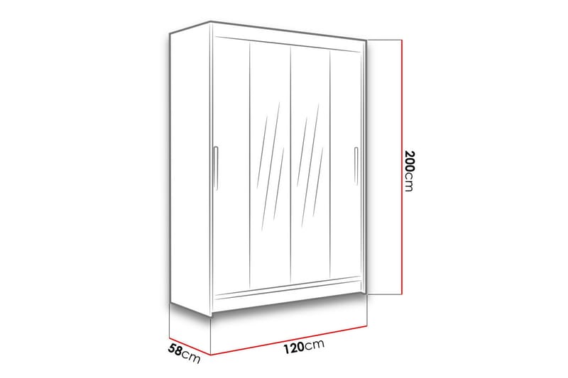 Miami Garderob 120x58x200 cm - Beige/Grå - Products - Förvaring - Garderober & garderobssystem