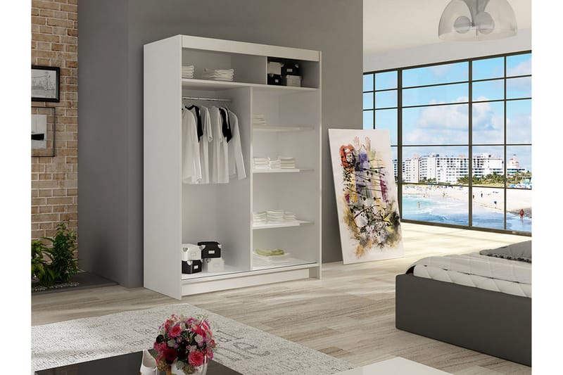 Miami Garderob 120x58x200 cm - Beige/Grå - Products - Förvaring - Garderober & garderobssystem