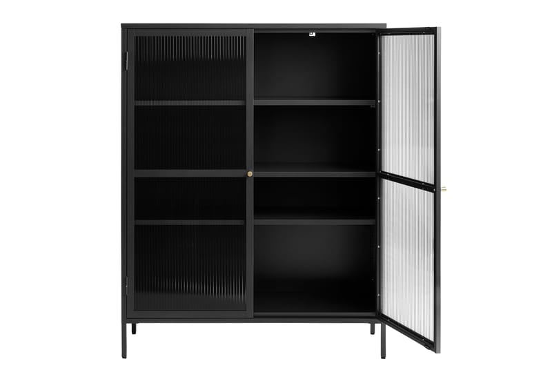 Anatole Vitrinskåp 25 cm djup 111 cm bred 140 cm hög Metall - Svart - Products - Förvaring - Skåp - Vitrinskåp