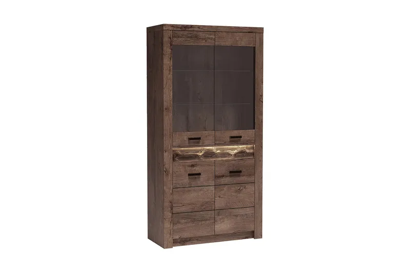 Indianapolis Vitrinskåp 96x42x192 cm, Brun