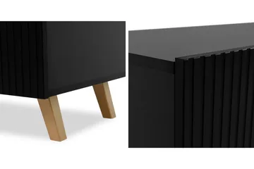 Juniskär Ribbad Vitrinskåp 40 cm djup 59,6 cm bred 182 cm hög trä - Svart/Guld - Products - Förvaring - Skåp - Vitrinskåp