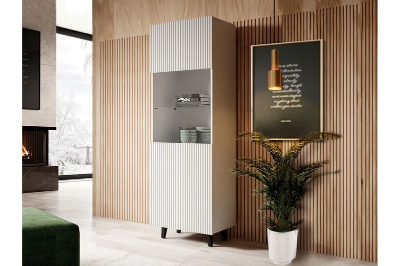 Juniskär Vitrinskåp 40 cm djup 59,6 bred 182 cm hög Ljust Trä - Products - Förvaring - Skåp - Vitrinskåp