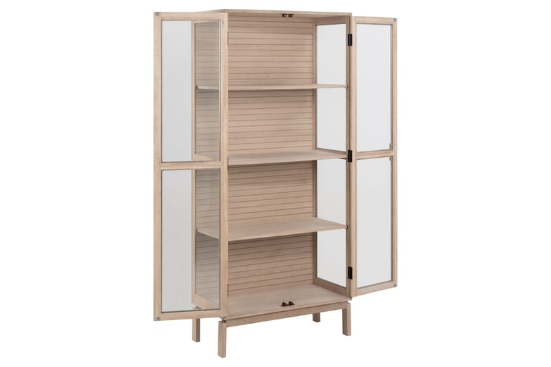 Sakie Vitrinskåp 40 cm djup 80 cm bred 180 cm hög Trä - Vit - Products - Förvaring - Skåp - Vitrinskåp