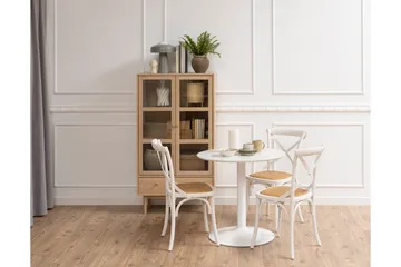 Salama Vitrinskåp 40 cm djup 80 cm bred 144,8 cm hög Trä - Vit - Products - Förvaring - Skåp - Vitrinskåp