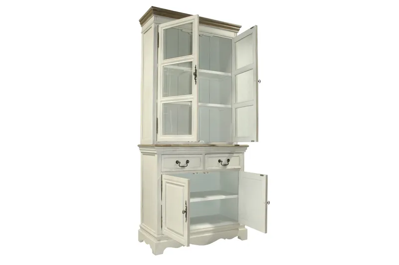 Samira Vitrinskåp 39,5 cm djup 85,5 cm bred 189,5 cm hög Ljust Trä - Products - Förvaring - Skåp - Vitrinskåp