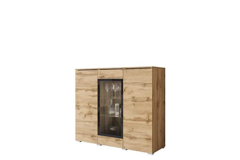 Sherie Vitrinskåp 120x104 cm, Brun