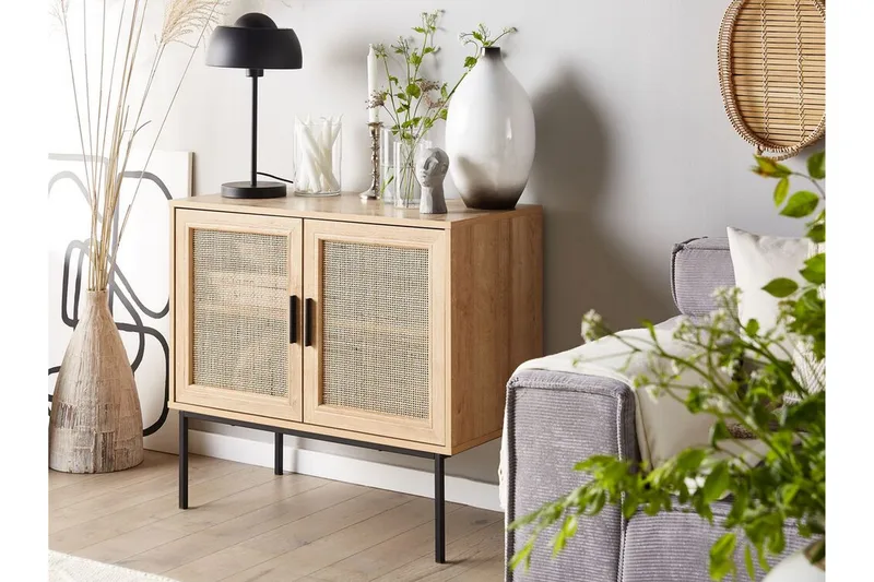 Skåp 2 dörrar rotting ljusbrun PASCO - Trä/natur - Products - Förvaring - Skåp - Förvaringsskåp