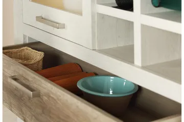 Talebi Vitrinskåp 41 cm djup 108 cm bred 212 cm hög Ljust Trä - Brun/Vit - Products - Förvaring - Skåp - Vitrinskåp