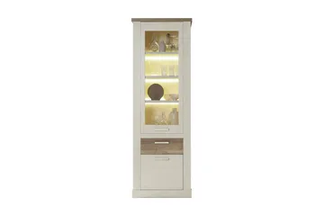 Talebi Vitrinskåp 41 cm djup 71 cm bred 212 cm hög Ljust Trä - Brun/Vit - Products - Förvaring - Skåp - Vitrinskåp