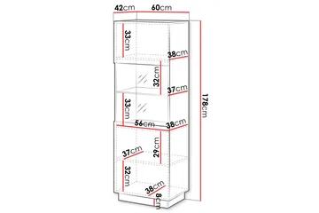 Torvalen Vitrinskåp 60x178 cm - Svart - Products - Förvaring - Skåp - Vitrinskåp