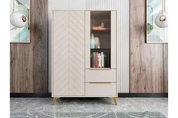 Vemdalen Vitrinskåp 104x150 cm - Beige - Products - Förvaring - Skåp - Vitrinskåp