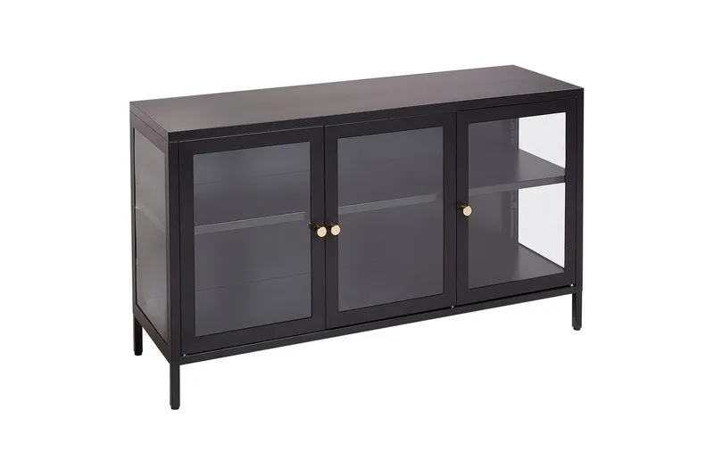 Vitrinskåp Newport Svart, Svart
