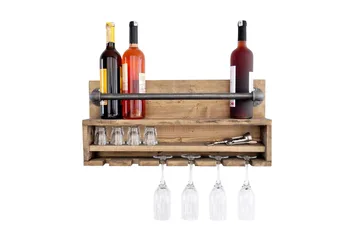 Crystalann Vägghylla 60 cm - Valnöt/Svart - Products - Förvaring - Småförvaring - Väggförvaring