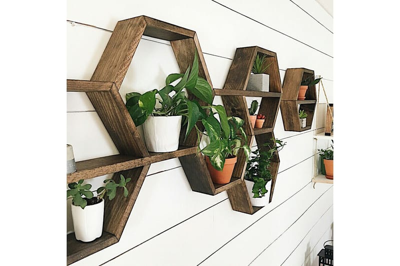 Desgrar Vägghylla 40x37 cm - Brun - Products - Förvaring - Småförvaring - Väggförvaring