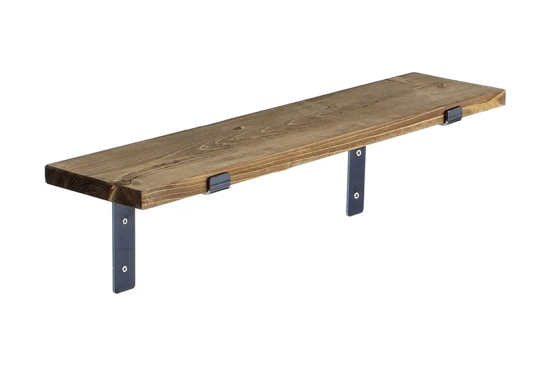 Lilamae Vägghylla 60 cm, Svart/Valnöt