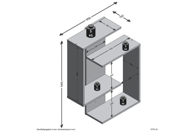 Prabhat Vägghylla 44 cm - Brun - Products - Förvaring - Småförvaring - Väggförvaring