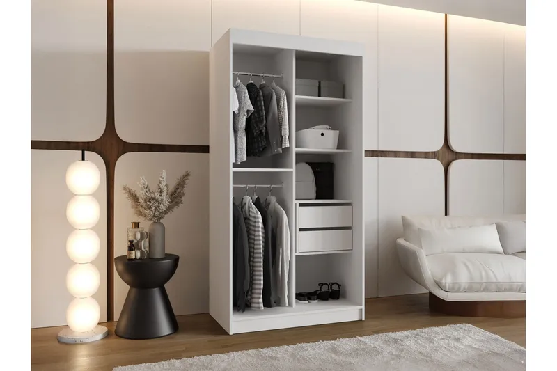 Tallmo Garderob m. Spegel 100x200 cm - Brun/Beige - Products - Förvaring - Garderober & garderobssystem