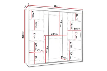 Tallmo Garderob m. Spegel 180x200 cm - Grön - Products - Förvaring - Garderober & garderobssystem