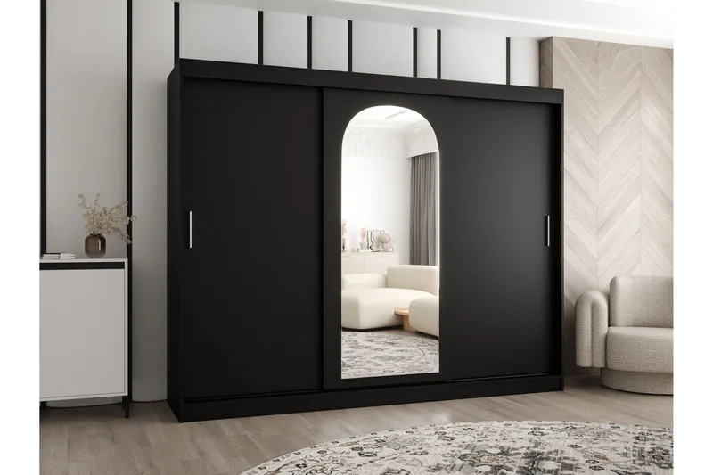 Tallmo Garderob m. Spegel 250x200 cm - Vit/Grå - Products - Förvaring - Garderober & garderobssystem
