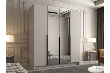 Vadstena Garderob med Spegel 200 cm - Kashmir/Svart - Products - Förvaring - Garderober & garderobssystem