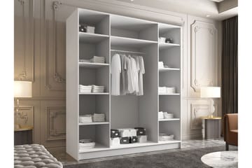 Vadstena Garderob med Spegel 200 cm - Vit/Guld - Products - Förvaring - Garderober & garderobssystem