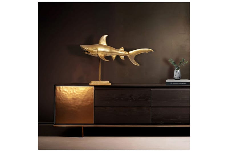 Dekorativ figur Wohnling Dekorhaj 70 cm aluminium, maritim stil Guld - Guld - Products - Inredning - Dekoration & inredningsdetaljer
