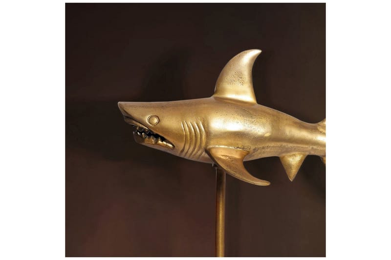 Dekorativ figur Wohnling Dekorhaj 70 cm aluminium, maritim stil Guld - Guld - Products - Inredning - Dekoration & inredningsdetaljer