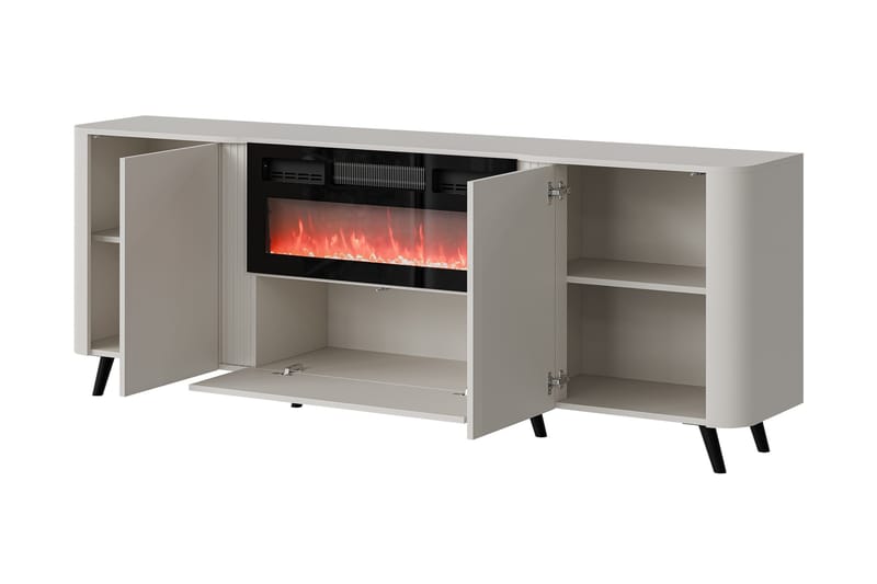 Clement Byrå 200 cm - Svart - Products - Inredning - Kaminer - Kamin utan skorsten - Elkamin