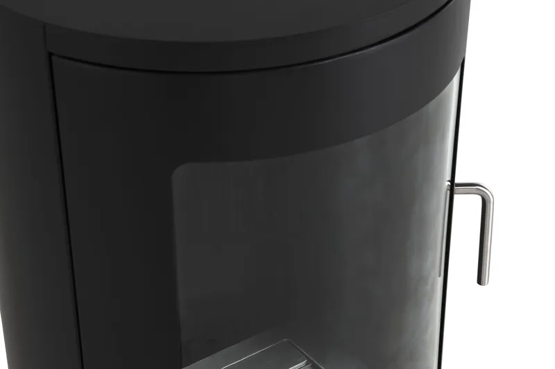 Corbo Fristående Rund Etanolkamin 96x44x30 cm i Stål och glas - Svart - Products - Inredning - Kaminer - Kamin utan skorsten - Etanolkamin