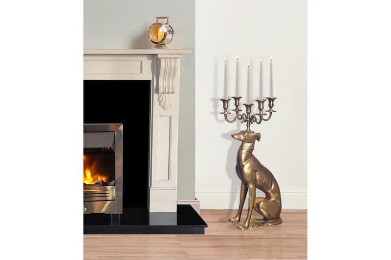 Dekorativ figur Wohnling Ljusstake Greyhound Aluminium Modern - Products - Inredning - Ljus & dofter - Ljusstakar & ljuslyktor