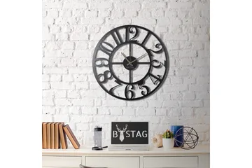 Dekorativ Metallväggklocka - Svart - Products - Inredning - Väggdekor - Väggklocka & väggur