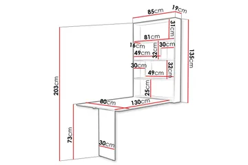 Abi Matbord Vägghängt 130 cm Rektangulär - Beige - Products - Möbler - Bord & matgrupp - Matbord & köksbord