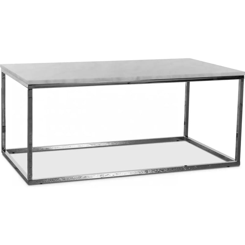 Accent soffbord 110 - Vit marmor / Kromat underrede, Vit marmor/kromat underrede