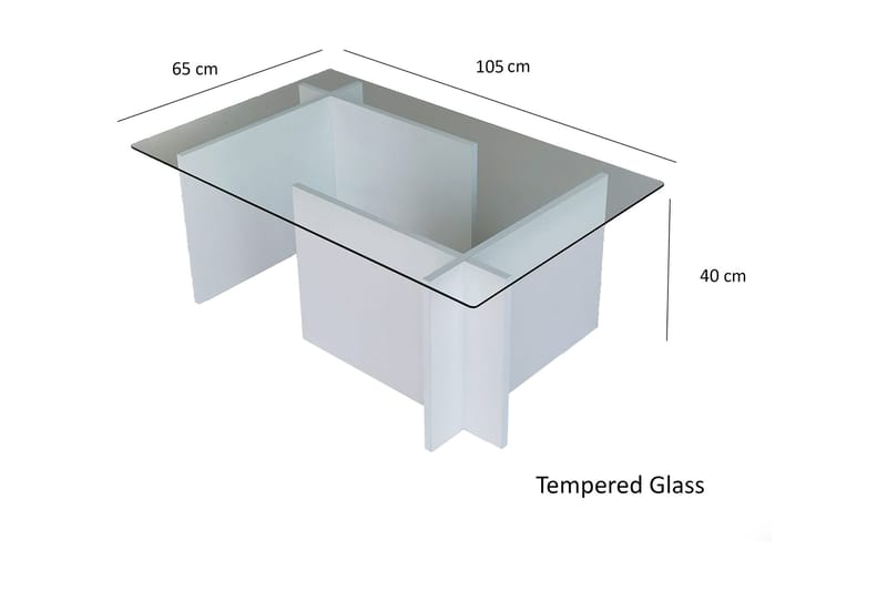Almasi Soffbord 105x40x105 cm - Vit - Products - Möbler - Bord & matgrupp - Soffbord