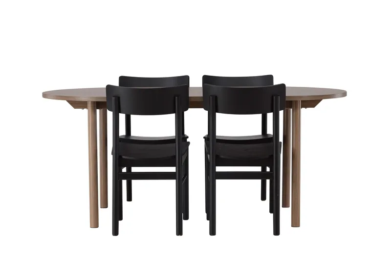 Andy Matgrupp 180 cm Oval med 4 Montros stolar - Svart - Products - Möbler - Bord & matgrupp - Matgrupp