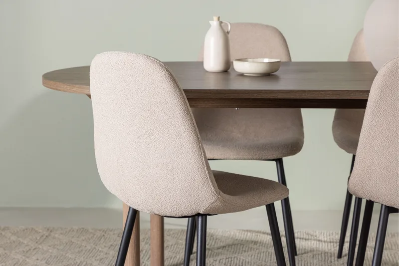 Andy Matgrupp 180 cm Oval med 4 Polar stolar - Beige - Products - Möbler - Bord & matgrupp - Matgrupp
