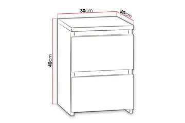 Basildon Sängbord 30 cm med Förvaring 2 Lådor - Svart - Products - Möbler - Bord & matgrupp - Avlastningsbord & sidobord - Sängbord & nattduksbord